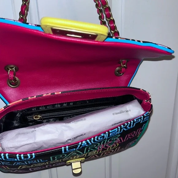 Karl Lagerfeld: Neon Paris Agyness Convertible Shoulder Bag - Picture 12 of 14